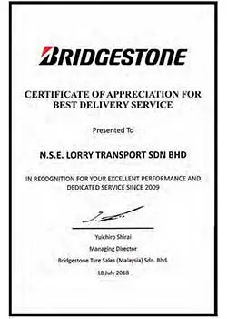 BRIDGESTONE-CERTIFICATE